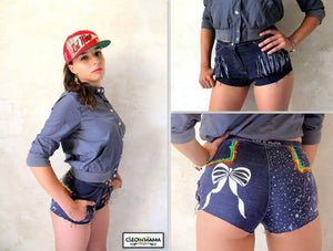 Short en jean customisé sur mesure